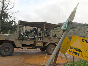 Israeli soldiers patrol along the Israel-Lebanon border (AFP/Jack Guez)