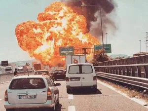 A huge explosion has rocked an airport in Italy. (Twitter)