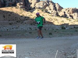 John Smith, Project Manager, Support Services with HMC’s Ambulance Service, during a marathon in Jordon.