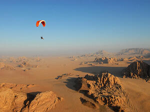 Wadi Rum has become a main attraction for campers, rock climbers and trekkers due to its rock formations and landscape. (Wikimedia Commons)