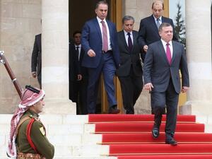 Jordanian King Abdullah II leaves following a meeting at the Jordanian Royal Palace in Amman. (AFP/File)
