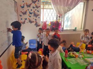 Rowaid, who lives in Zarqa, is seen in his first day at Al Rai Private School in Amman which awarded him a full scholarship. (Facebook)

