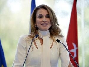 Queen Rania visited the Sweileh Secondary School for Girls to enhance the efforts and activities of a new campaign to fight bullying in schools. (AFP/ File Photo)