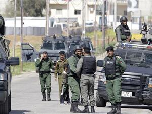 Jordanian police standing guard at a border crossing near Syria. (AFP/File)