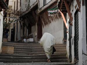 A woman walks along the Kasbah in Algiers, Algeria. (AFP/Farouk Batiche)