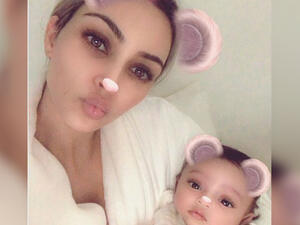 Here she is! Kim Kardashian has finally debuted a photo of her third child, daughter Chicago (Source: Kim Kardashian - Instagram)