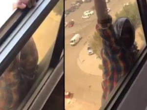 Adesech Sadik was filmed falling March last year [Youtube]