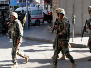 Lebanese forces on patrol in the border town of Arsal. (AFP/File)