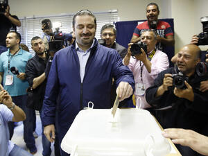 Lebanese Prime Minister Saad Hariri in a jubilant mood (AFP/ File Photo)