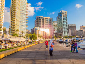 Unidentified people on the promenade of Zaitunay Bay, Lebanon. (Shutterstock/ File Photo)