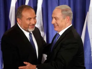 Israeli Prime Minister Benjamin Netanyahu with defence minister Avigdor Lieberman. (AFP/ File Photo)