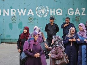 Palestinian employees of United Nations Relief and Works Agency (UNRWA) (AFP)