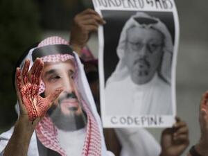 A group of protesters have camped out in front of the of Saudi Arabian Embassy in Washington, DC to demonstrate the disappearance of journalist Jamal Khashoggi. (AFP)