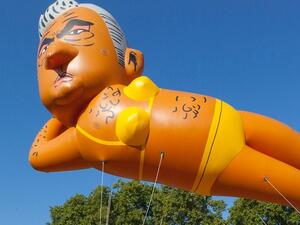 Giant Bikini-Clad Blimp of London Mayor Sadiq Khan (Shutterstock/File Photo)