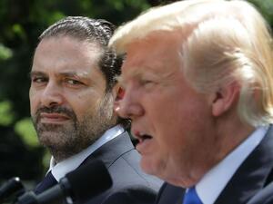 President Donald Trump with Lebanese Prime Minister Saad Hariri (Twitter)
