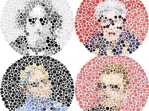 Can you recognize the four celebrities behind the dots (Twitter)