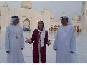 Miri Regev during her visit to the Abu Dhabi grand mosque in UAE on October 28, 2018. (Socialmedia)