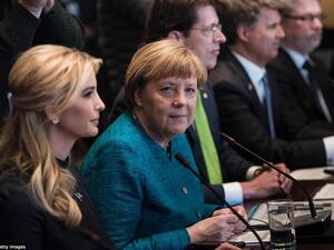 German Chancellor Angela Merkel sitting next to US President Donald Trump's daughter, Ivanka, during Merkel's visit to the US on March 17, 2017. (AFP) German Chancellor Angela Merkel sitting next to US President Donald Trump's daughter, Ivanka, during Merkel's visit to the US on March 17, 2017. (AFP)
