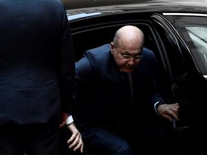 Iraqi's president Barham Salih arrives for a meeting with Italian Prime minsiter at Palazzo Chigi. (Filippo MONTEFORTE / AFP)