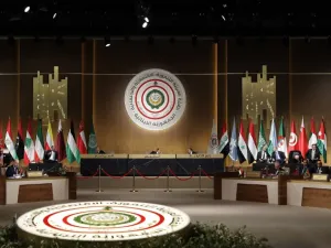 A picture taken on January 20, 2019 shows the opening session of a regional economic summit in the Lebanese capital Beirut. (JOSEPH EID / AFP)