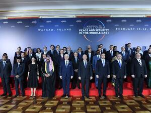 The conference on Peace and Security in the Middle east in Warsaw, on February 13, 2019. (Janek SKARZYNSKI / AFP)