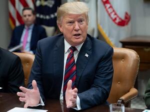 US President Donald Trump speaks during a meeting on drug trafficking on the Southern Border of the US. (SAUL LOEB / AFP)