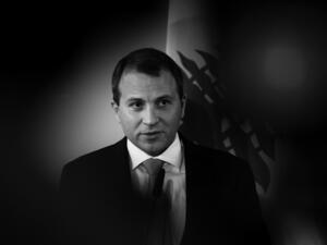 Lebanese Foreign Minister Gebran Bassil speaks during a press conference following talks with his German counterpart at the foreign ministry in Berlin. (AFP/File)