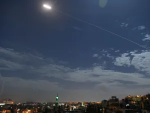 Syrian air defence batteries respond to what the Syrian state media said were Israeli missiles targeting Damascus on Jan. 21, 2019. (AFP/File)