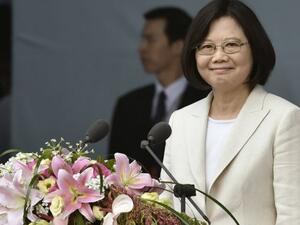 Taiwan's new President Tsai Ing-wen is sworn in at her inauguration ceremony. (AFP)