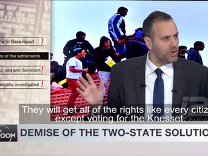 Miki Zohar proclaiming "the two state solution is dead" in an interview with i24 news in March 2015 (Youtube)