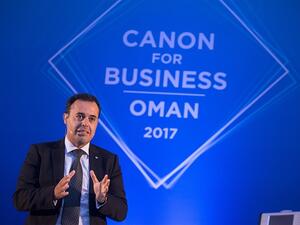 Mr Shadi Bakhour addressing the partners at 'Canon for Business Oman 2017