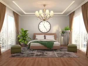 وضع زوج من الوسائد على السرير ليبدو مكان مرتبًا منظمًا

