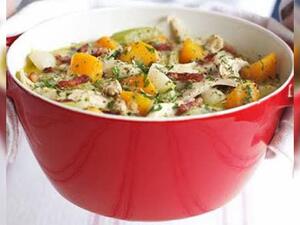 الدجاج مع الخضروات 