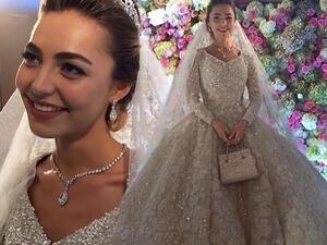 صور فستان زفاف خديجة في موسكو من المصمم إيلي صعب