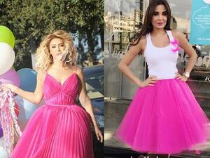 أجمل فساتين النجمات باللون الوردي