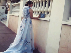 إطلالة رابعة الزيات بفستان من تصميم نجا سعادة كوتور