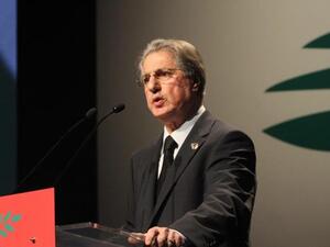 Former Kataeb party leader Amin Gemayel. (AFP/File)