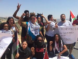 A group of activists, including prominent American journalist Marc Lamont Hill, from the movement released a video in January 2015, which was filmed in Nazareth in solidarity with the Palestinian struggle against Israeli "apartheid." (Photo: Black Lives Matter Facebook page)