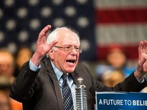 US Democratic presidential candidate Bernie Sanders speaks during a rally at Safeco Field in Seattle. (AFP/File) 