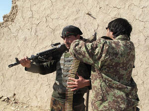 Afghan soldiers in Helmand province in Afghanistan. (AFP/Noor Mohammad)