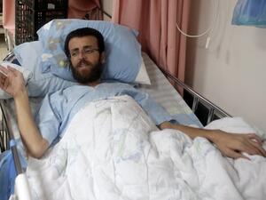 Muhammad al Qiq has been on hunger strike for 92 days. (AFP/Ahmad Gharabli)
