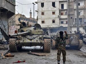 Syrian government forces patrol the northern city of Aleppo. (AFP/File)