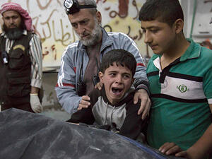 Results of an airstrike on an MSF hospital in Aleppo. (AFP/File)