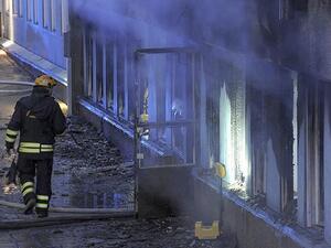 The fire severely damaged the Kungalv Islamic Cultural Center in western Sweden. (Twitter)