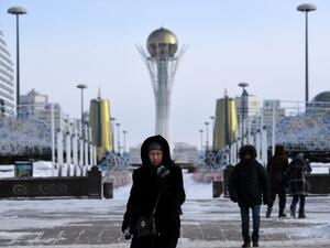 The Baiterek monument in central Astana on 22 January before Syrian peace talks begin. (AFP/File)