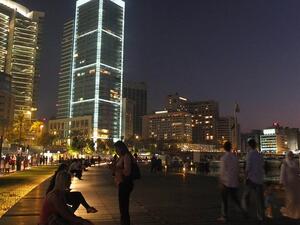 A view of Beirut's Zeituna Bay at night. (File photo)