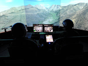 Illustrative photo of a flight simulator. (AFP/Iroz Gaizka)