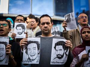 Thousands of activists, as well as several journalists, have been detained since former army chief and now President Abdel Fattah al-Sisi overthrew his Islamist predecessor Mohamed Morsi in 2013. (AFP/Mohamed El-Shahed)