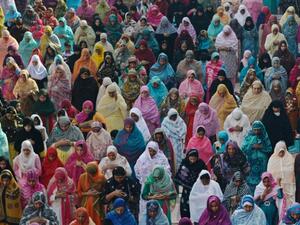 Muslim women at Eid al-Adha prayers. (AFP/File)
