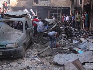 Air strikes on a market in the rebel-held northwestern city of Idlib. (AFP/File)